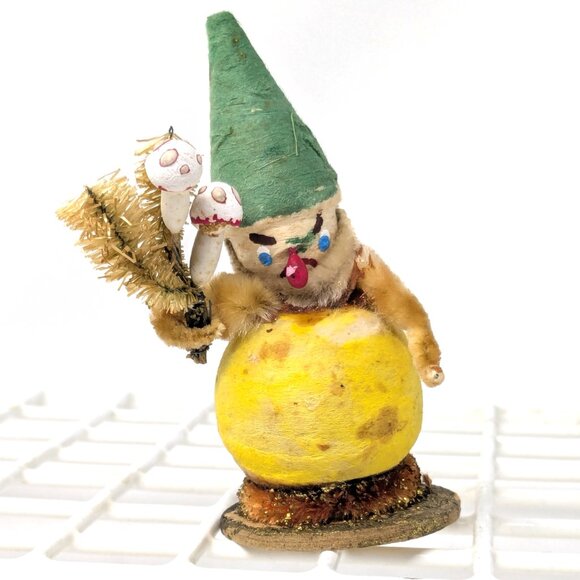 Vintage 50s Christmas Ornaments Japan Spun Cotton Pipe cleaner Felt Putz Lot 9 - Picture 8 of 16